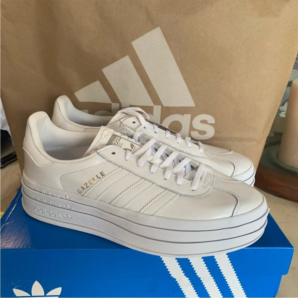 adidas Gazelle Bold Triple White - Picture 8 of 10